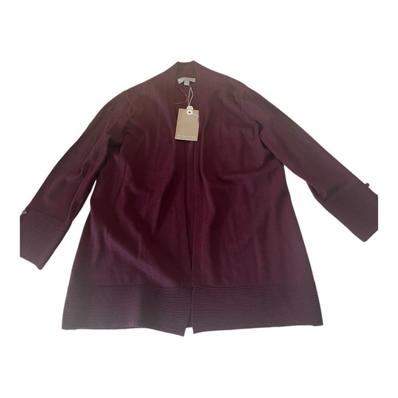 Stitch Fix Cranberry Super Soft Open Front Cardifan 3/4 Button Detail Sleeves - Picture 11 of 11